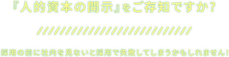 人的資本の開示をご存知ですか？