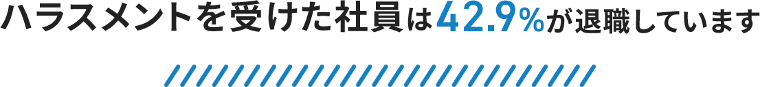 ハラスメントを受けた社員は42.9%が退職しています